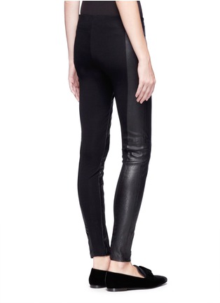 Back View - Click To Enlarge - THEORY - Miana leather side stretch leggings