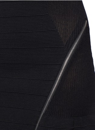 Detail View - Click To Enlarge - MAJE - Deca rib-knit zipped dress