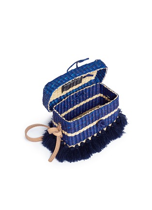  - NANNACAY - Tassel woven reed rectangular crossbody bag