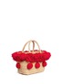 Detail View - Click To Enlarge - NANNACAY - Pompom fringe small woven reed tote