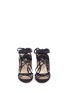 Front View - Click To Enlarge - PAUL ANDREW - 'Lindberg 85' ankle tie suede woven leather sandals