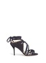 Main View - Click To Enlarge - PAUL ANDREW - 'Lindberg 85' ankle tie suede woven leather sandals