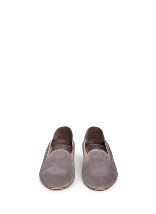Front View - Click To Enlarge - PAUL ANDREW - 'Inger' step-in heel suede slip-ons