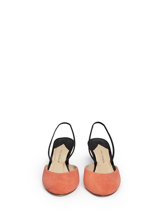 Front View - Click To Enlarge - PAUL ANDREW - 'Celestine' colourblock suede and leather slingback pumps