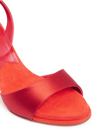 Detail View - Click To Enlarge - PAUL ANDREW - 'Clara' acetate heel satin strap sandals