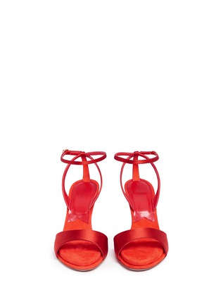 Front View - Click To Enlarge - PAUL ANDREW - 'Clara' acetate heel satin strap sandals