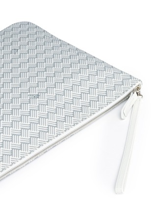 Detail View - Click To Enlarge - REFLECTIONS COPENHAGEN - 'Pochette Plate GM' basketweave effect coated canvas clutch