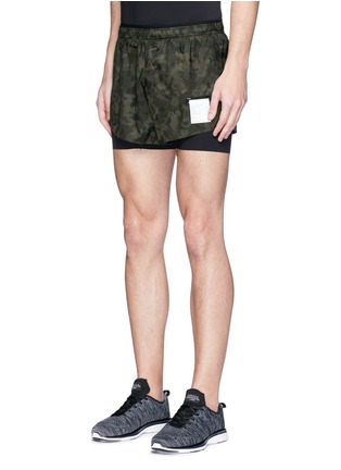 Front View - Click To Enlarge - SATISFY - 'Short Distance' camouflage print running shorts