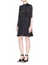 Figure View - Click To Enlarge - VALENTINO GARAVANI - Chiffon cuff satin crepon dress