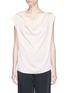 Main View - Click To Enlarge - LANVIN - Chain embellished open back drape satin top