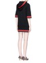 Back View - Click To Enlarge - GUCCI - WEB TRIM JERSEY HOODIE DRESS