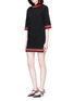 Figure View - Click To Enlarge - GUCCI - WEB TRIM JERSEY HOODIE DRESS