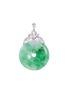Main View - Click To Enlarge - LC COLLECTION JADE - Diamond jade 18k white gold jade hoop pendant