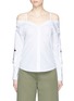 Main View - Click To Enlarge - HELEN LEE - Bunny and floral embroidered off-shoulder shirt