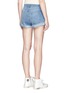 Back View - Click To Enlarge - SANDRINE ROSE - Anchor embroidered frayed cuff denim shorts
