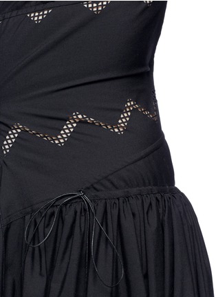 Detail View - Click To Enlarge - ALAÏA - 'Laser Zigzag' cutout stripe maxi dress