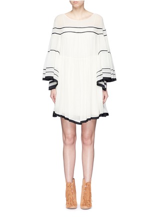 Main View - Click To Enlarge - CHLOÉ - Bell sleeve stripe crépon dress