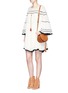 Figure View - Click To Enlarge - CHLOÉ - Bell sleeve stripe crépon dress