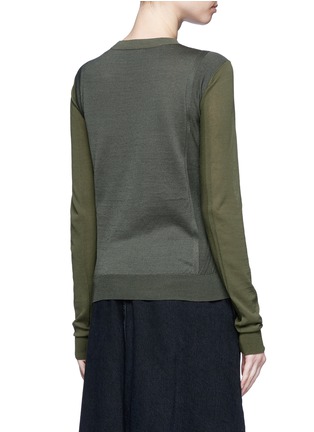 Back View - Click To Enlarge - ACNE STUDIOS - Slim fit contrast sleeve cotton sweater