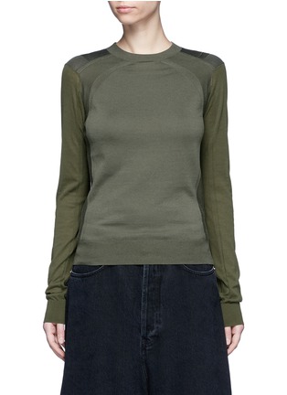 Main View - Click To Enlarge - ACNE STUDIOS - Slim fit contrast sleeve cotton sweater