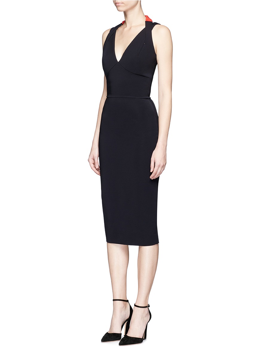 7 Stores In Stock: VICTORIA BECKHAM Ruched Halterneck Ribbed Jersey ...