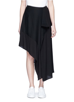 Main View - Click To Enlarge - ACNE STUDIOS - 'Pamsan' drape front asymmetric silk skirt