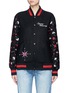 Main View - Click To Enlarge - OPENING CEREMONY - Floral map embroidered felt varsity jacket