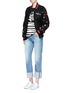 Figure View - Click To Enlarge - OPENING CEREMONY - Floral map embroidered felt varsity jacket