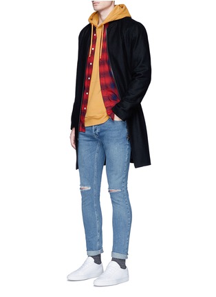 Figure View - Click To Enlarge - TOPMAN - Felted long bomber jacket