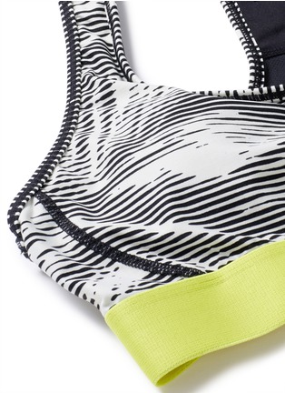 Detail View - Click To Enlarge - THE UPSIDE - 'Chrissy' Valley Palms print racerback sports bra