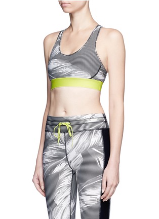 Front View - Click To Enlarge - THE UPSIDE - 'Chrissy' Valley Palms print racerback sports bra