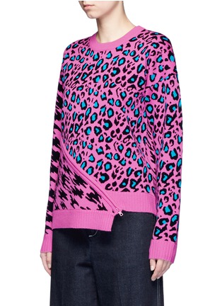 Front View - Click To Enlarge - OPENING CEREMONY - X Syd Mead leopard print zip sweater
