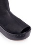 Detail View - Click To Enlarge - RICK OWENS  - Lambskin leather wooden platform sock sandal booties