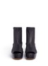 Front View - Click To Enlarge - RICK OWENS  - Lambskin leather wooden platform sock sandal booties