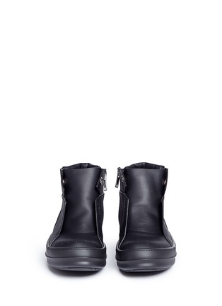 Front View - Click To Enlarge - RICK OWENS  - Island Dunk' leather laceless sneakers
