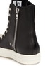 Detail View - Click To Enlarge - RICK OWENS  - Side zip leather high top sneakers