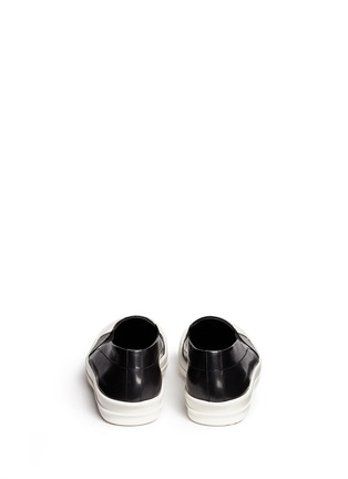 Back View - Click To Enlarge - RICK OWENS  - Leather boat skate slip-ons