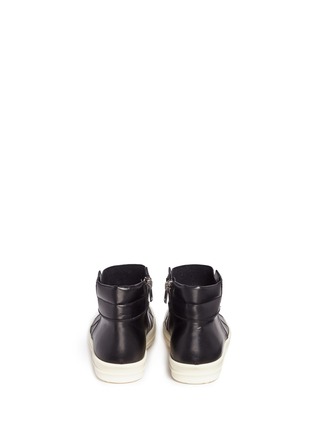 Back View - Click To Enlarge - RICK OWENS  - 'Island Dunk' leather laceless mid top sneakers