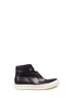 Main View - Click To Enlarge - RICK OWENS  - 'Island Dunk' leather laceless mid top sneakers