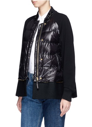Detail View - Click To Enlarge - MUVEIL - Embellished collar down puffer jacket