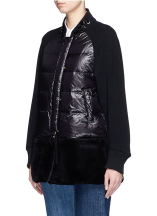 Front View - Click To Enlarge - MUVEIL - Embellished collar down puffer jacket