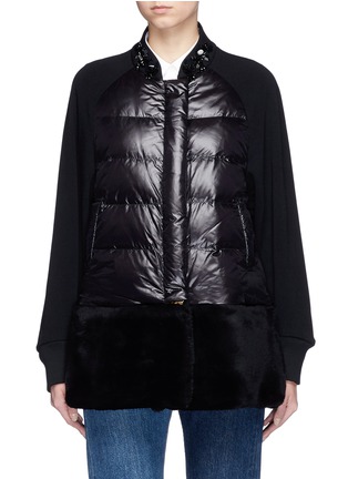 Main View - Click To Enlarge - MUVEIL - Embellished collar down puffer jacket