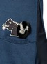 Detail View - Click To Enlarge - MUVEIL - Rabbit fur trim patch cardigan