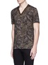 Front View - Click To Enlarge - - - Digital camouflage print V-neck T-shirt