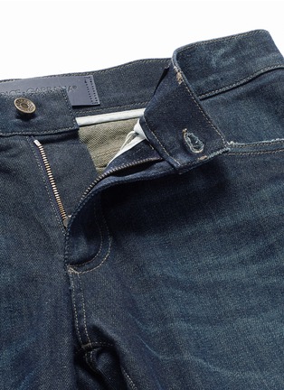  - - - 'Stretch 14' slim fit dark wash distressed jeans
