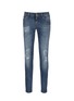 Main View - Click To Enlarge - - - 'Stretch 14' slim fit medium wash embroidered jeans