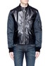 Main View - Click To Enlarge - - - Leather front bomber jacket