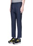 Front View - Click To Enlarge - - - Slim fit drawstring wool-cotton pants