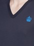 Detail View - Click To Enlarge - - - Crown embroidery V-neck T-shirt