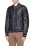 Front View - Click To Enlarge - - - Leather baseball jacket